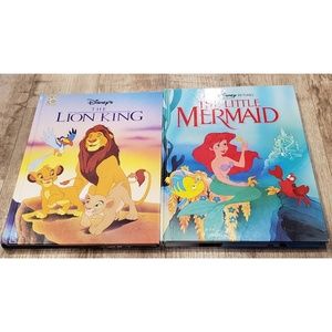 Disney The Lion King & Little Mermaid Lot of 2 Hbk